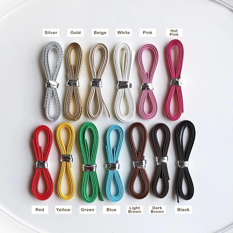 5mm/0.2" Leather Straps with Sewing Thread, Mini Doll Belt Straps,