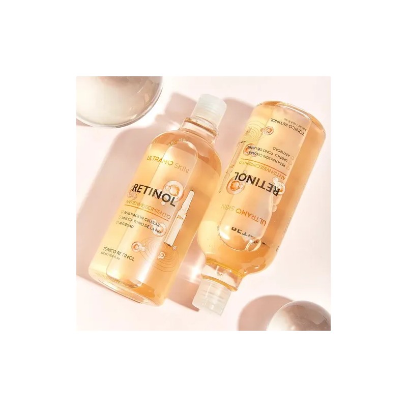 Tónico Retinol Renovación Celular Antiedad 500 ML Piel Uniforme ULTRAMO