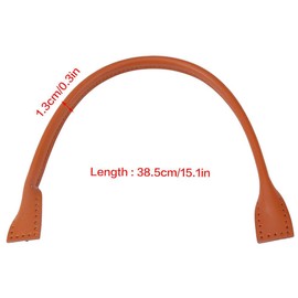 HEEPDD 2 Piezas de manijas de Cuero para Bolsos, Bolsos de Cuero Genuino, Correas, manijas con Agujeros, Accesorios de fabricación de Mano para Monedero de Cuero(Amarillo parduzco)