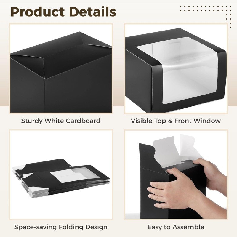 12 Pcs Cap Box with Window Display, Hat Storage Boxes,