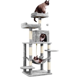 Yaheetech 59 inches Multi-Level Cat Tree Tower Condo Furniture w/Scratching Posts, Stand House Activity Center for Indoor Cats, Kitten, Pet