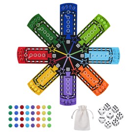 Medikaison Splicing Wahoo Board Game Original Aggravation Board Game Color Printing Portable Gaming Board Easy to Install for 8 Players Splicing Game Board 8 Colors 32 Marbles(8 Players-Splicing)