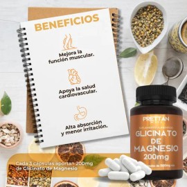 Glicinato De Magnesio Prettan 90 Capsulas 500mg