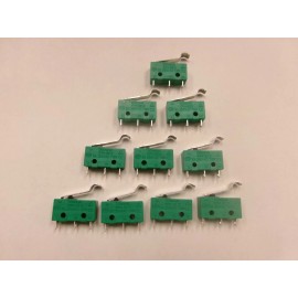DONGHAI 10 DONGHAI KW4-3Z-3 3 PIN MICROSWITCHES WITH R-LEVER 5A 120V/250VAC
