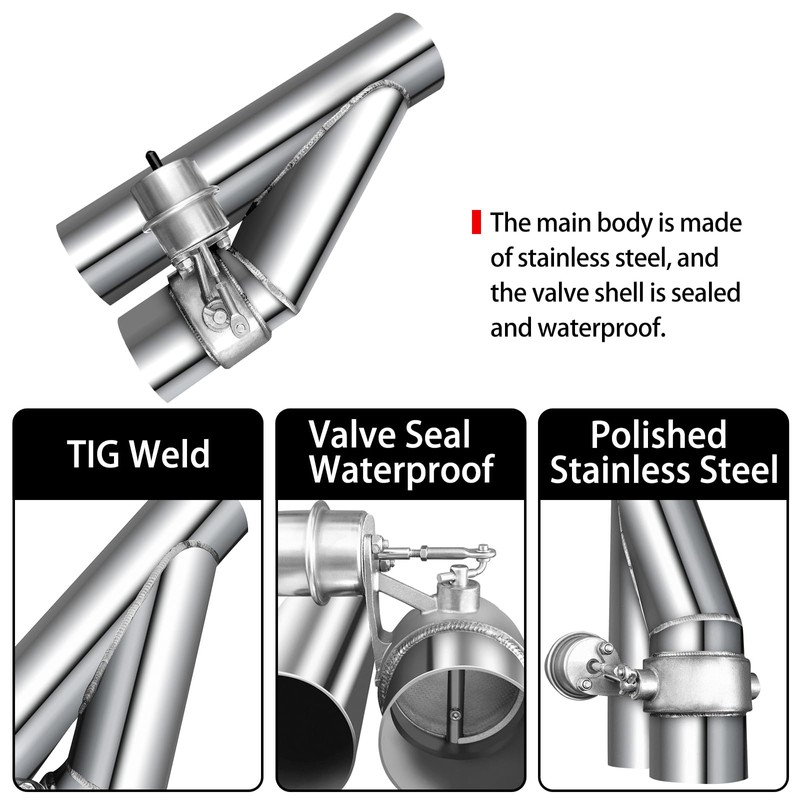 Peastorm Catback Exhaust System Exhaust Cutout 3 Inch with Elbow