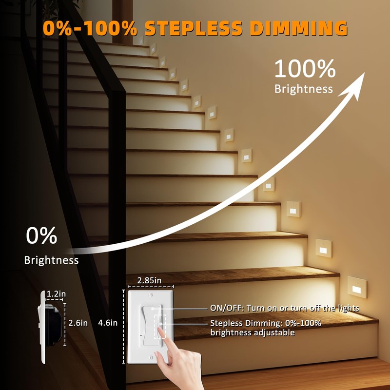 Stair Lights Motion Sensor Indoor Outdoor, 5CCT Dimmable LED Step