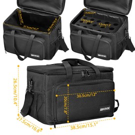 IBIVIVIC 15 Slots Wireless System Microphone mics Bag with Foam Bluetooth Sound Equipment Carrying Case