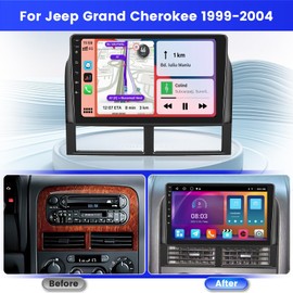 Inefala 2+32G Android 13 Car Stereo Radio for Jeep Grand Cherokee 1999-2004, 9'' HD Touch Screen Compatible with CarPlay Android Auto, AHD Backup Camera, Mirror Link, GPS Navigation, WiFi, DSP