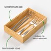 Silverware Tray for Drawer, Stackable Kitchen Bamboo Drawer Organizer 9"