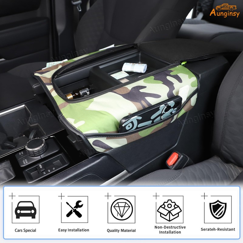 Upgrade Center Console Armrest Cover Compatible with Toyota Tundra 2022+