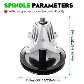 Magorfas 46" Lawn Mower Deck Rebuild Kit Fits for Cub Cadet LTX1045 LTX1046 LTX1046VT, Includes 2 Spindle 618-04865 + 2 Flat Idler Pulley 753-08171 + 2 Blades 942-04244 + 1 103" Belt 954-04219