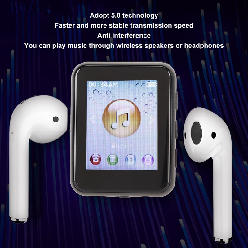 MP3 Bluetooth Player HiFi Lossless 1.8 Inch Touch Screen Support