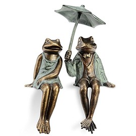 SPI Home Aluminum Sophisticated Frog Couple Shelf Sitters