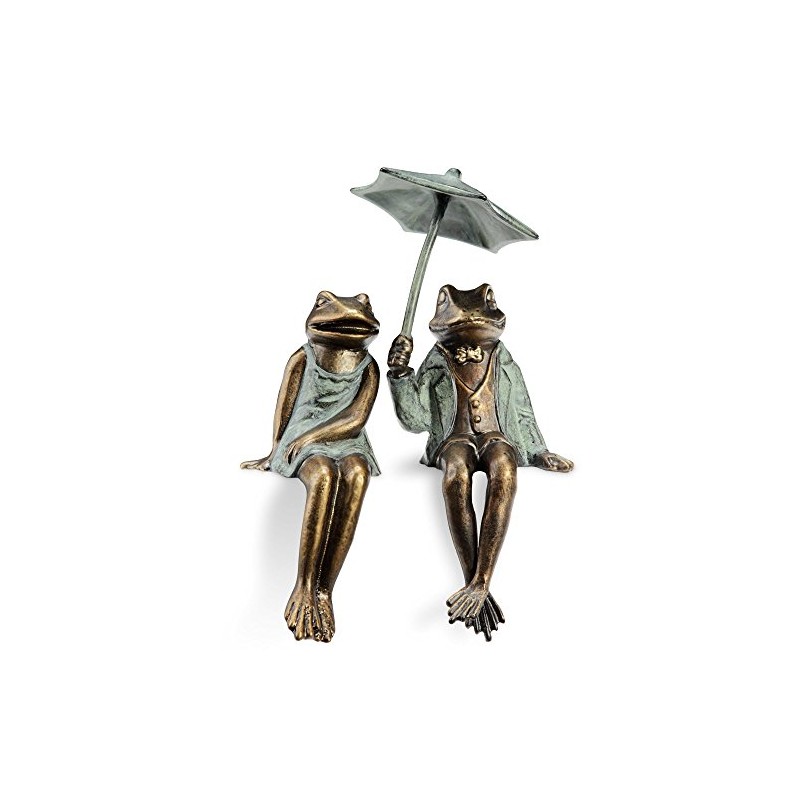 SPI Home Aluminum Sophisticated Frog Couple Shelf Sitters