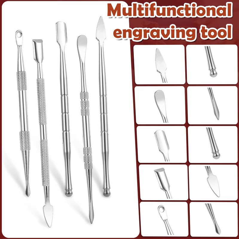 Piriuuo Wax Carving Tools Set, Stainless Steel Clay Sculpting Tools