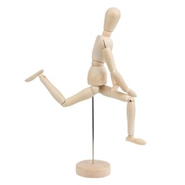 SHANOER 12 Inch Wooden Human Mini Mannequin with Flexible Joints Artist Sketch Drawing Model Manikin Art Doll