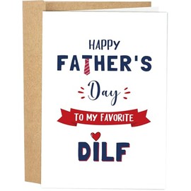 Naixiwen Naughty Father's Day Card for Husband Boyfriend, Happy Father's Day Card from Wife Girlfriend, To My Favorite DILF