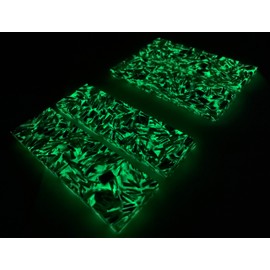 Whole Earth Supply Glow-in-the-Dark Shredded Carbon Fiber Handle Scales, Pair, for Knife Handle