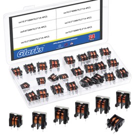 Glarks 24pcs 6 Sizes Toroid Core Inductor Kit, UU9.8 x 5MH, UU10.5 x 10MH 15MH 20MH 30MH 40MH Inductance Copper Coil, Toroidal Inductor Wire (UU9.8 x 5MH, UU10.5 x 10MH 15MH 20MH 30MH 40MH)