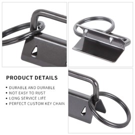 100 Sets 1 Inch Key Fob Hardware with Key Rings, OrdLive Keychain Wristlet for Bag Wristlets with Fabric/Ribbon/Webbing/Embossed and Other Hand Craft (Black)