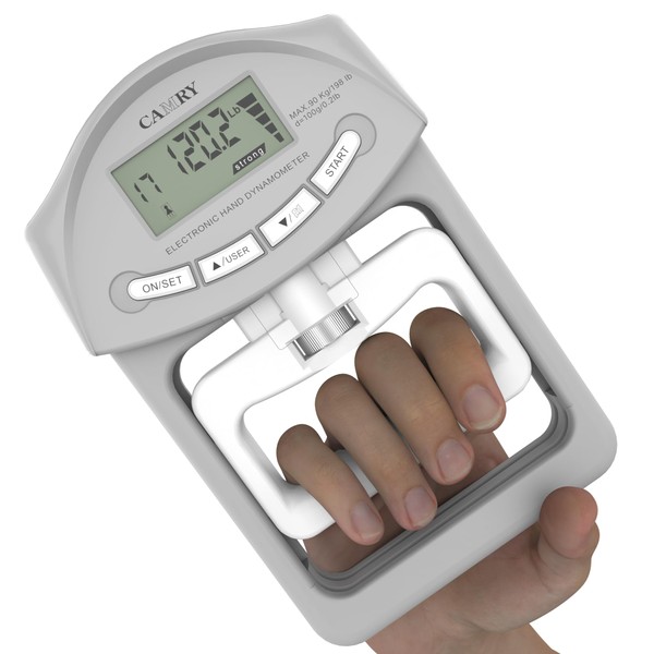 CAMRY Digital Hand Dynamometer Grip Strength Measurement Meter 198Lbs /