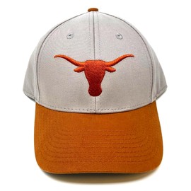 MVP Texas Longhorns Mascot Logo 2 Tone Grey & Burnt Orange Curved Bill Adjustable Hat