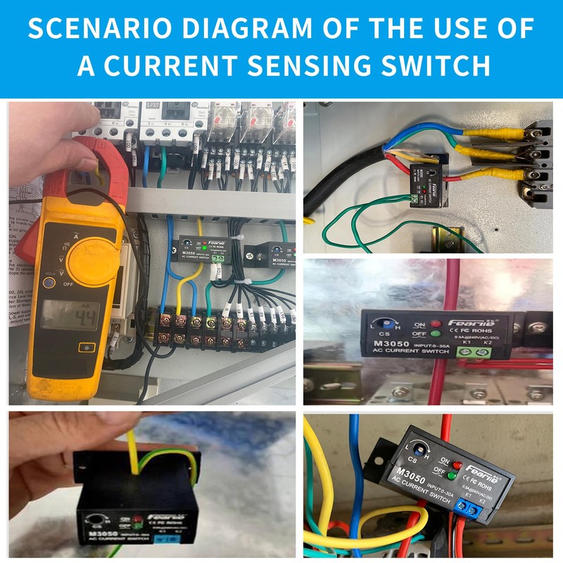 nodehawk Current Sensing Switch/Relay AC Current Sensing Switch 0-50A Normally