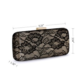 Mulian LilY M308 Women's Elegant Floral Lace Clutch Formal Evening Prom Handbag Purse Champagne
