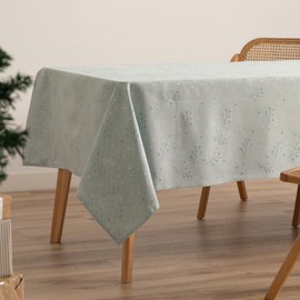 GAMUSI Christmas Jacquard Gold Yarn Dining Table Cloth Rectangle Christmas Decoration 140x100cm Natural