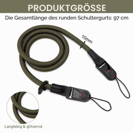 HENGBIRD Camera Strap, Camera Carrying Strap, System Camera Strap, Camera Strap Rope, Climbing Rope, Carrying Strap Camera for SLR DSLR Digital or Mirrorless Camera (Green)