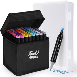 GeeRic Alcohol Marker, 48 Colours Alcohol Marker for Painting, Drawing, Design, Rendering, Letter, Poster, Colouring Books