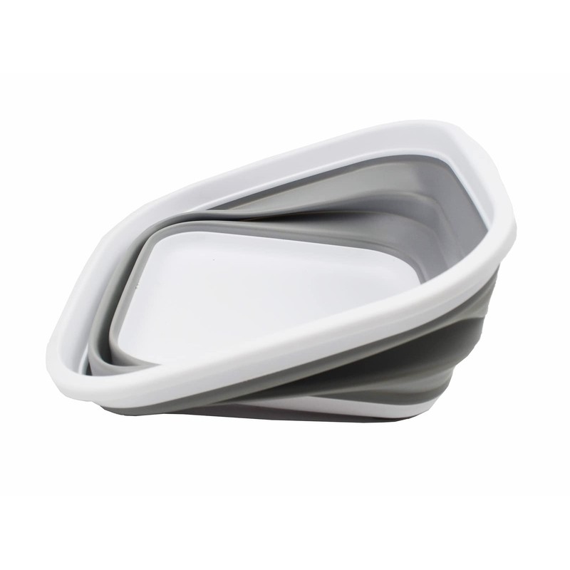 SAMMART Folding Tub (White/Grey, 5.5 L Tub)