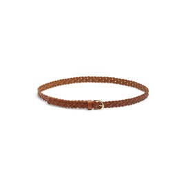 PIECES Women's PCAVERY LEATHER BRAIDED SLIM BELT NOOS Belt, Brown (Cognac), 90 cm