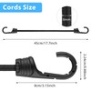 45cm Elastic Bungee Cords, 2Pcs Black Bungee Straps Heavy Duty