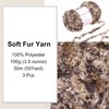 sourcing map 3pcs Eyelash Yarn Fur Soft Fluffy Chunky Polyester