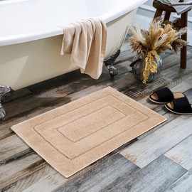 GRANNY SAYS Bathroom Rugs Non Slip, 20" x 32", Bath Rugs for Bathroom Washable, Bath Mats for Bathroom Floor, Microfiber Bath Mat for Tub, Absorbent Bath Rugs for Bathroom, Khaki