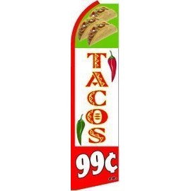 (3) Three Tacos 99c 11.5' Swooper #4 Feather Flags Banners