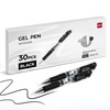 deli Gel Pens, 30 Pcs Retractable Pens Black Ink, Medium