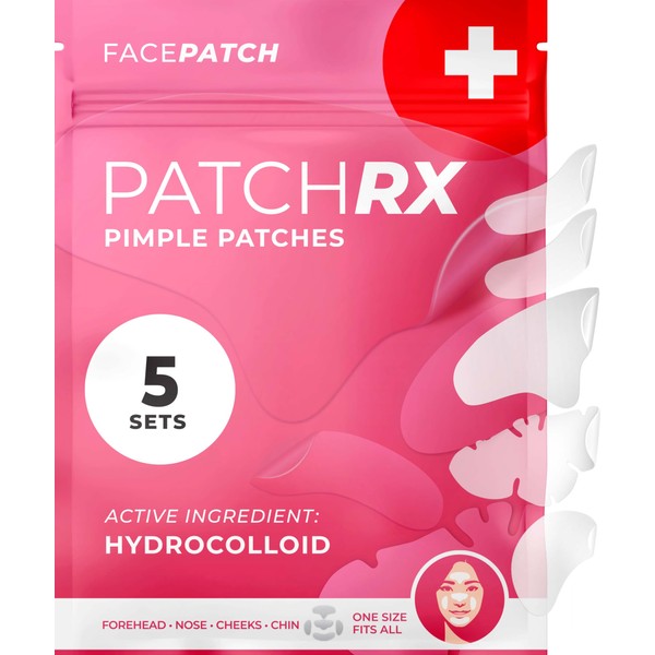 KEYCONCEPTS PatchRx Full Face Pimple Patches (5 Sets), Reduce Pimples