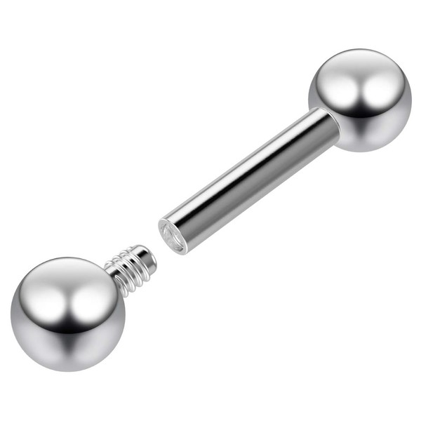 16g Internally Threaded Straight Barbell Surgical Stainless Steel Internal Thread