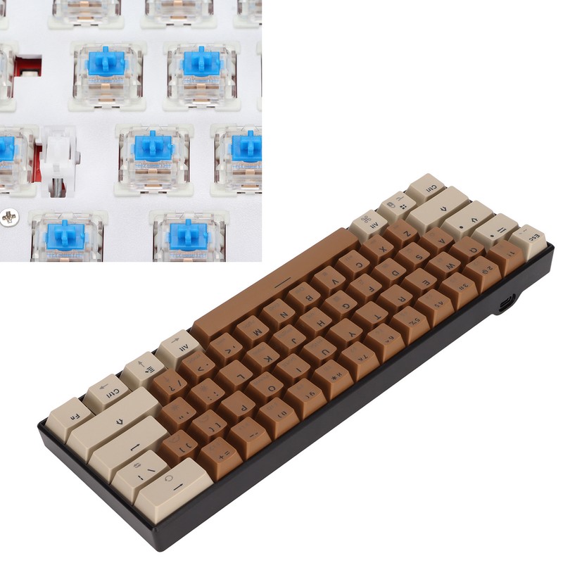 61 Keys Mechanical Keyboard Color Mixing Quick Response Wired Keyboard