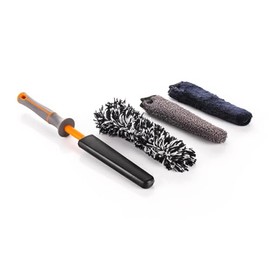Detail Factory - Wheel Brush Mini with Interchangeable Microfiber Covers - Ultra-Soft Cleaning, Washing and Detailing Wheels, Tires, and Rims - Solar Flare