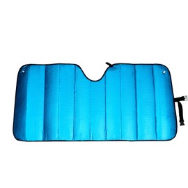 Shakas Car Windshield Sun Shade, Thickened Bubble Heat-insulation Cooling Board, Foldable Interior Anti-aging Protection Sunproof Cover, for Cars Suction Cup installation Privacy Cover (Blue)