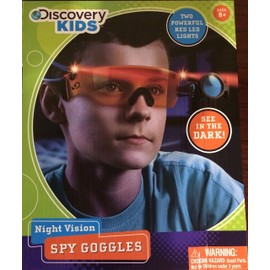 Discovery Kids 2 Powerful Red LED Lights NIGHT VISION SPY GOOGLES See In The Dark