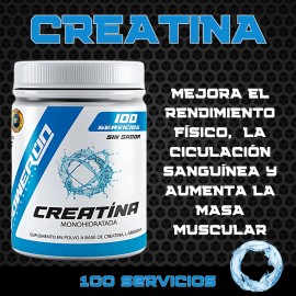 Creatina Monohidratada Power On 100 Servs 500g Sin Sabor                                                                                              