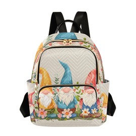 PIMILAGU Cute Three Gnomes Mini Backpack Purse for Women Fashion Daypack Lightweight Travel Bag