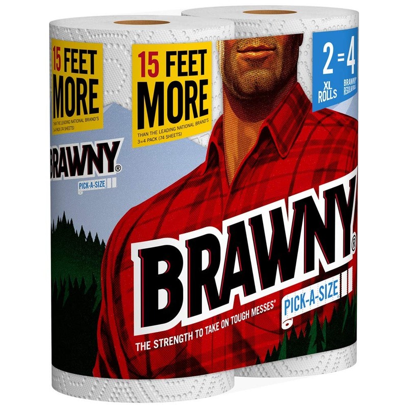 Brawny Paper Towels, 2 XL Rolls, Pick-a-Size, 2 = 4