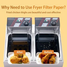 FE09 Commercial Fryer Filter Paper 17 1/2 x 18 1/2, Fits Hf Style 80 & 130 & 165, Fits RF Hunter HF Series Oil Filters (Post 1991 Models) and Filter Screen Filter Screen HF2515, 100 Sheets, 2462017