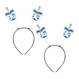 Beistle 2 Piece Dreidel Headband Boppers Hanukkah Party Headwear, One Size, Blue/White/Yellow/Black
