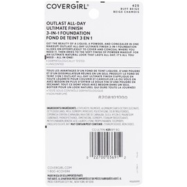 CoverGirl Ultimate Finish Liquid Powder Make Up, Buff Beige [425] 0.40 oz (Pack of 5)